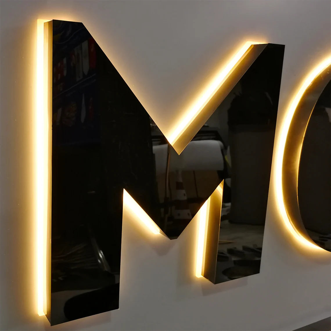 Acrylic & Metal Backlit Channel Letters – Office Reception Sign