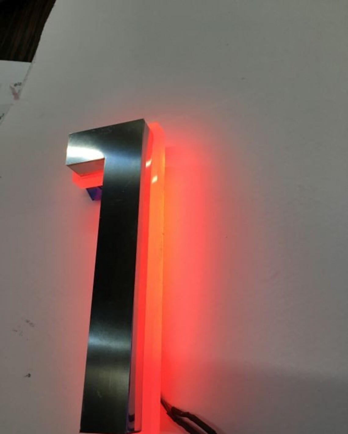 Backlit Metal House Numbers – Modern Floating Address Sign