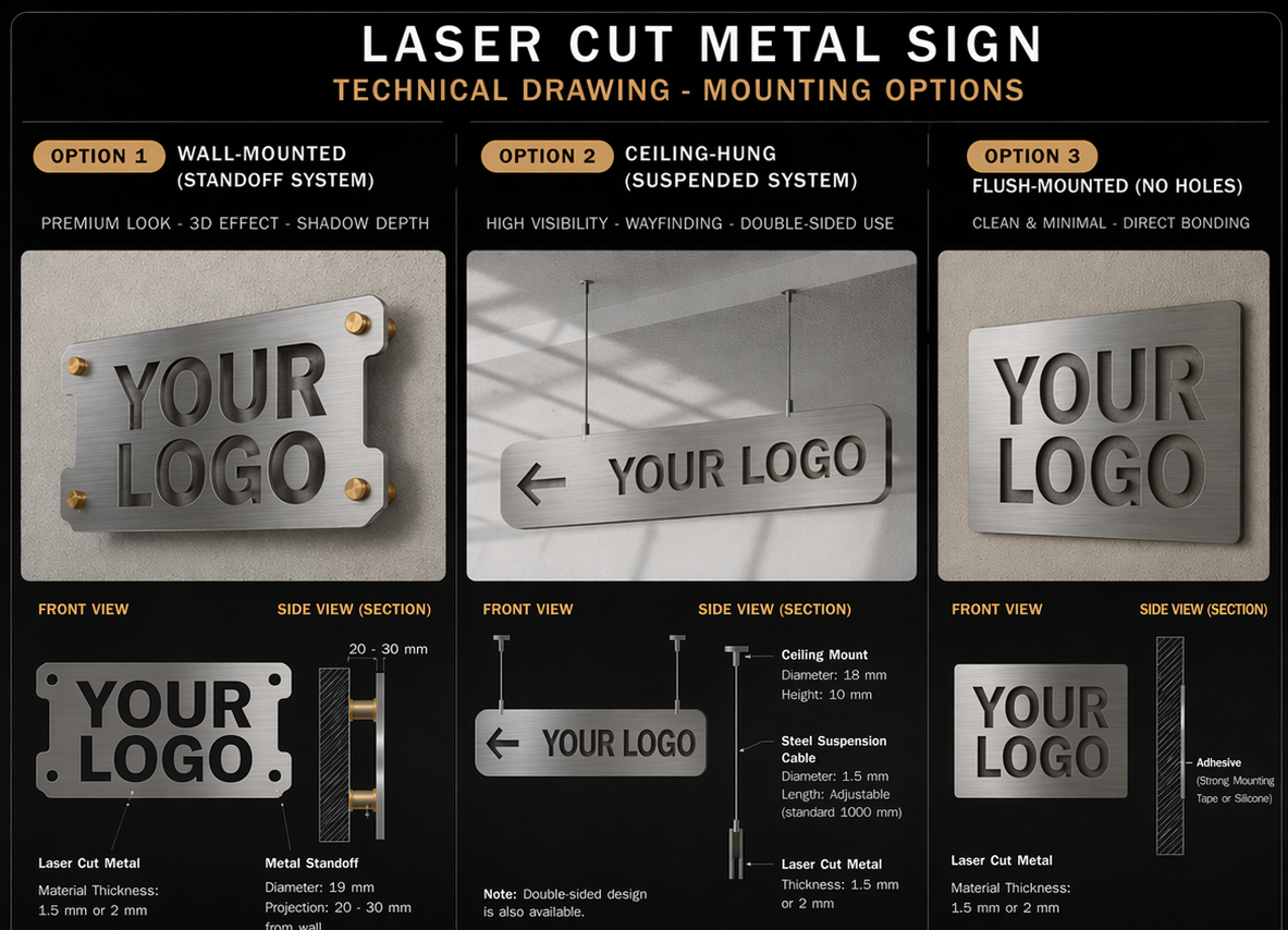 Custom Laser Cut Metal Sign - Rustic Metal Sign