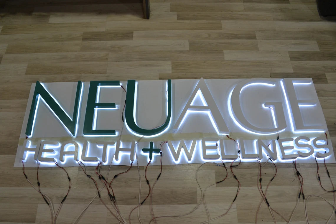 Premium Brushed Metal 3D Backlit Sign – Custom Outdoor Logo