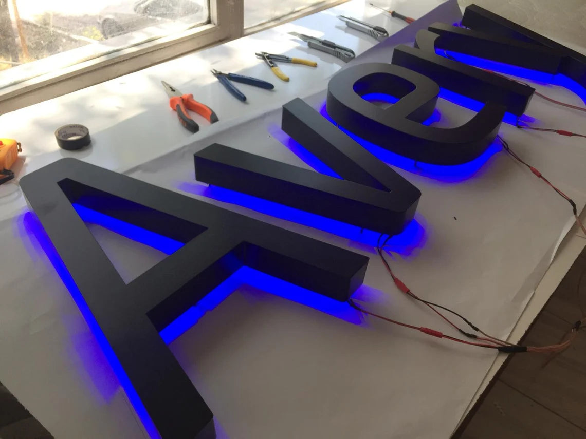 Custom Illuminated Letters – Backlit Metal Logo for Business