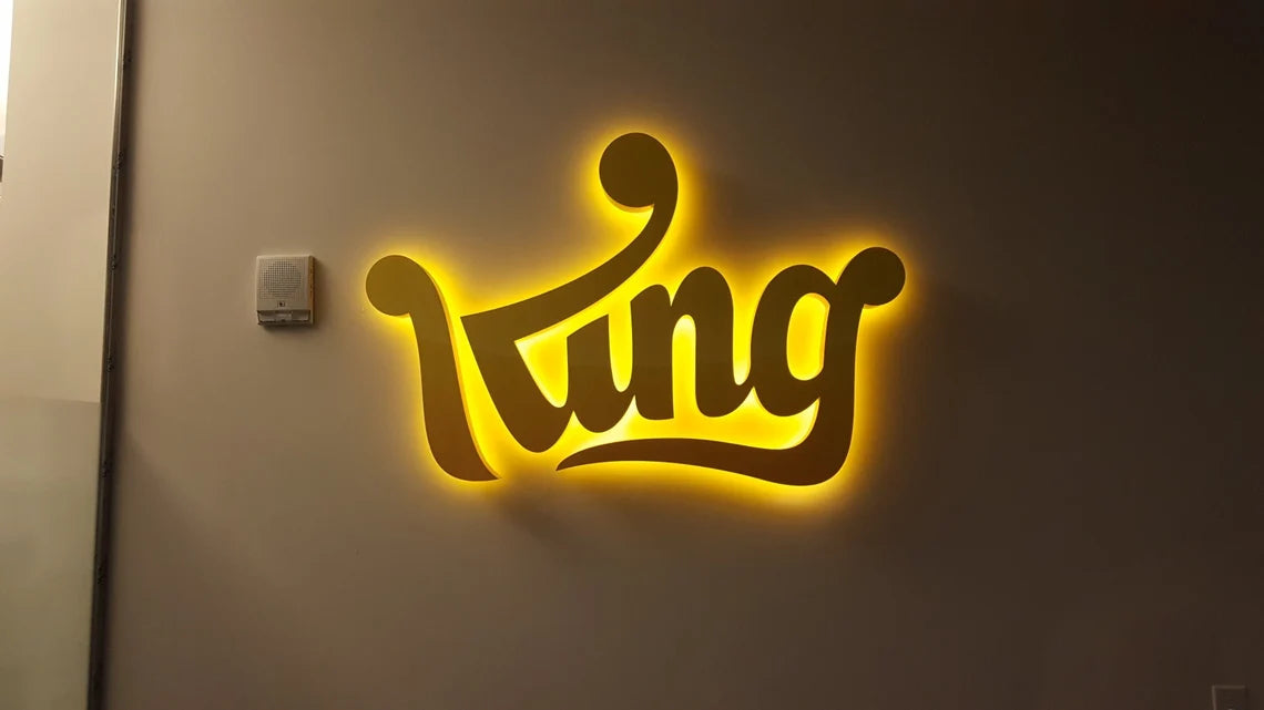 Custom 3D Metal Lobby Sign – Backlit Office Business Signage