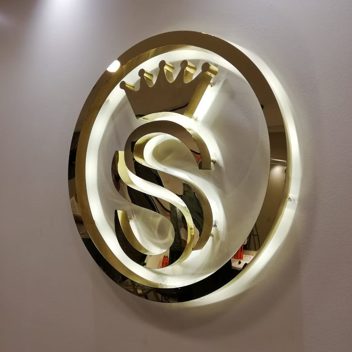 Custom 3D Raised Backlit Sign – LED Stainless Steel Plaque