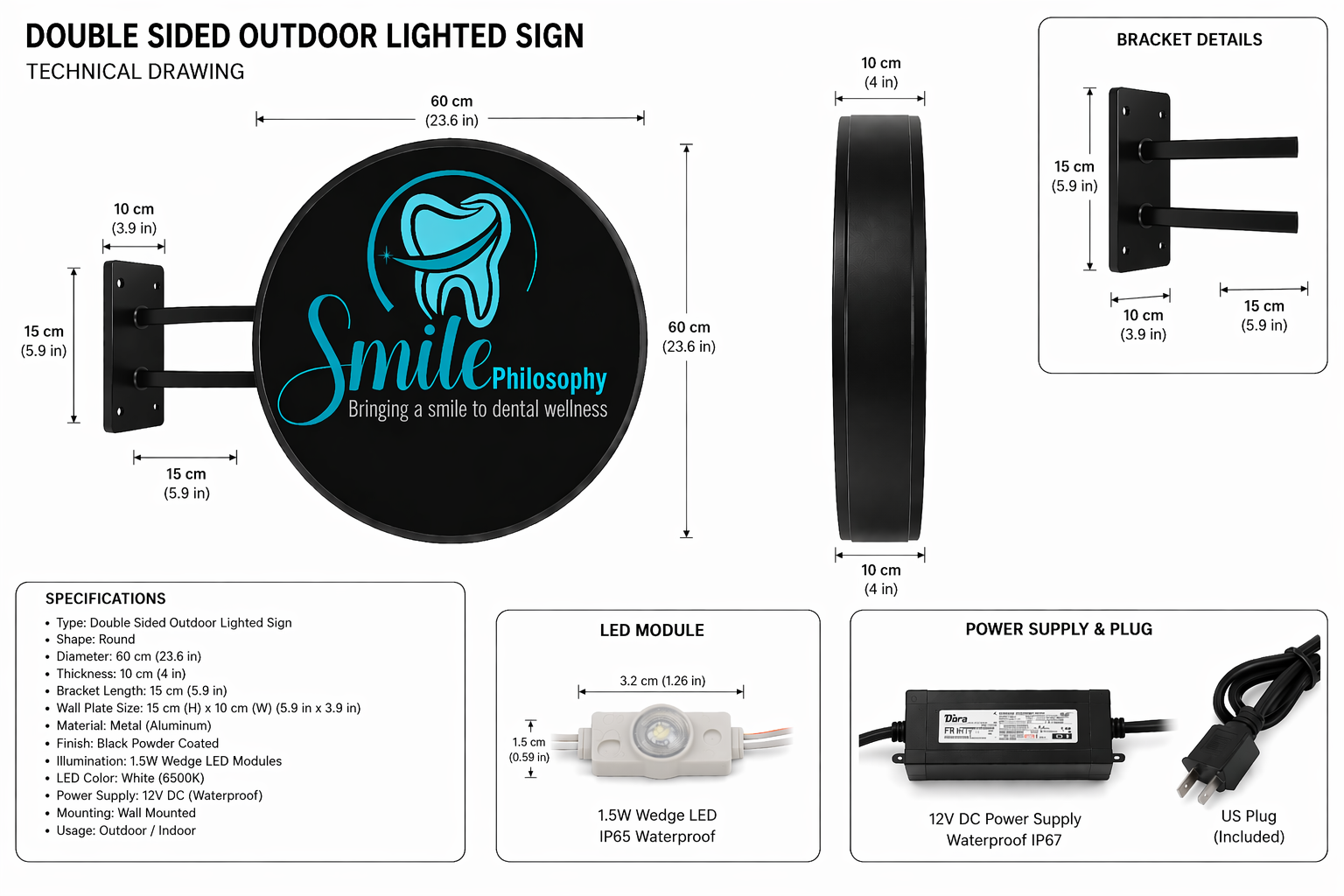 Custom Blade Sign- Double-Sided Metal sign - No lights
