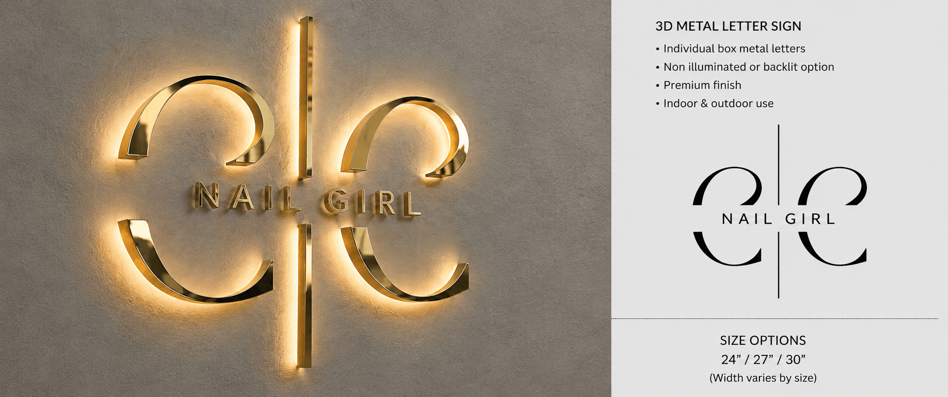 backlit metal sign - SIGNATUREL LLC