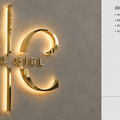 backlit metal sign
