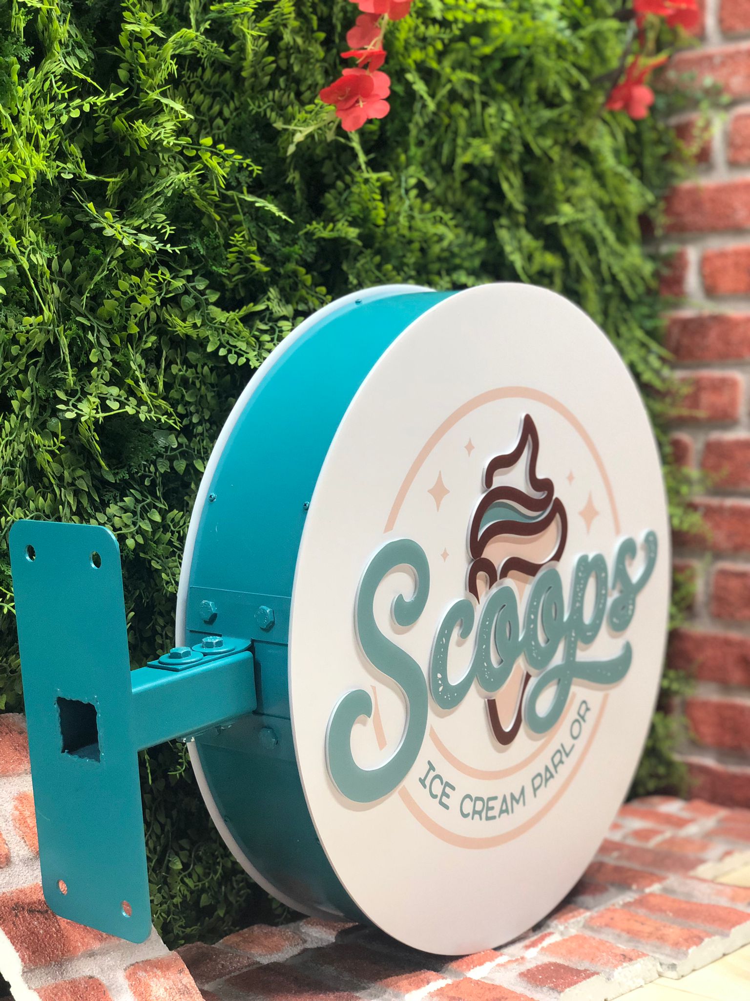Custom LightBox Sign- Double-Sided Metal sign - Illuminated -Circular - SIGNATUREL LLC
