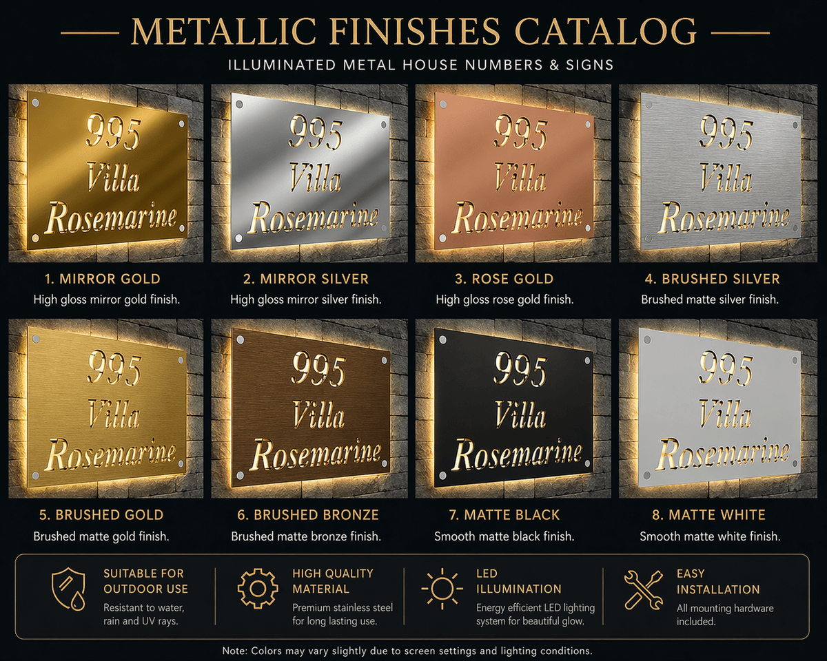 Custom Metal Address Sign – Modern House Numbers - SIGNATUREL LLC