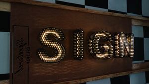 Custom Perforated Metal Neon Sign – Illuminated Stainless Steel Logo, Backlit LED Wall Sign - SIGNATUREL LLC