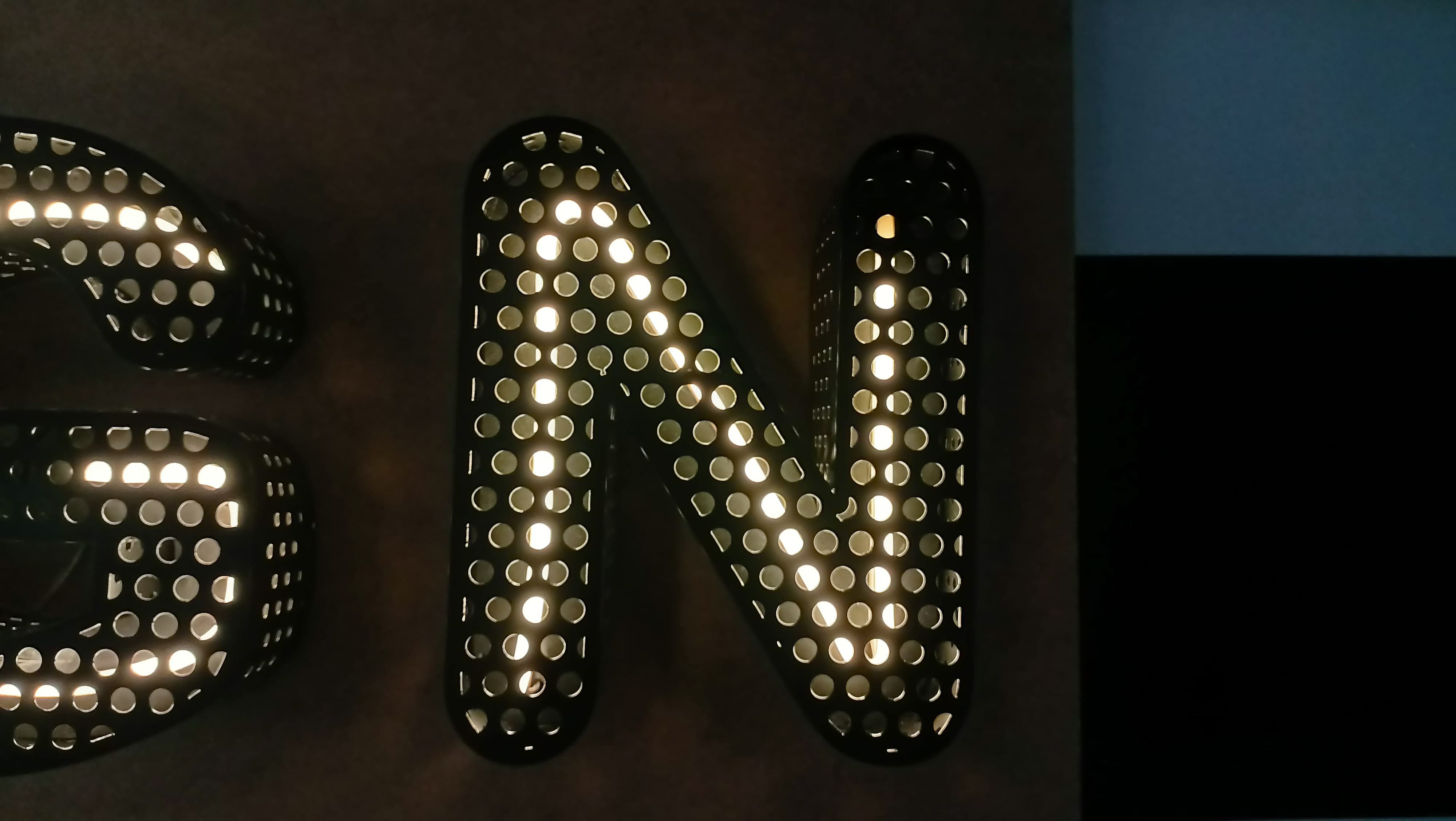 Custom Perforated Metal Neon Sign – Illuminated Stainless Steel Logo, Backlit LED Wall Sign - SIGNATUREL LLC