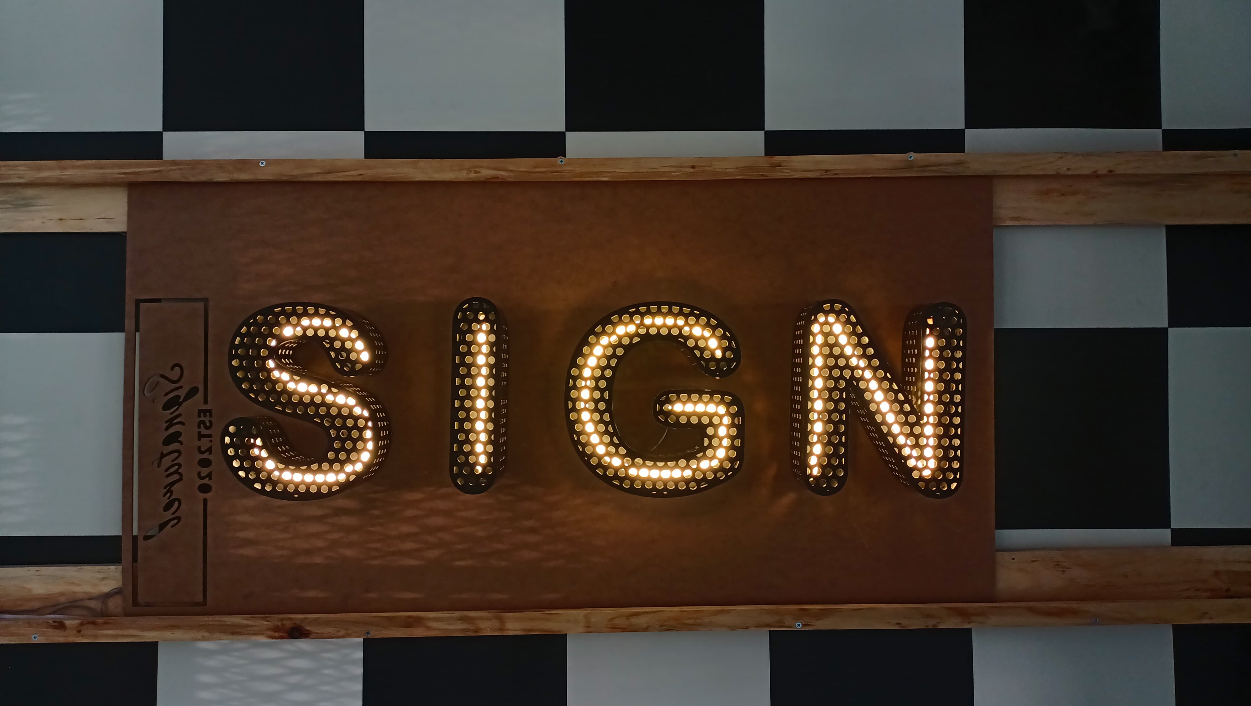 Custom Perforated Metal Neon Sign – Illuminated Stainless Steel Logo, Backlit LED Wall Sign - SIGNATUREL LLC