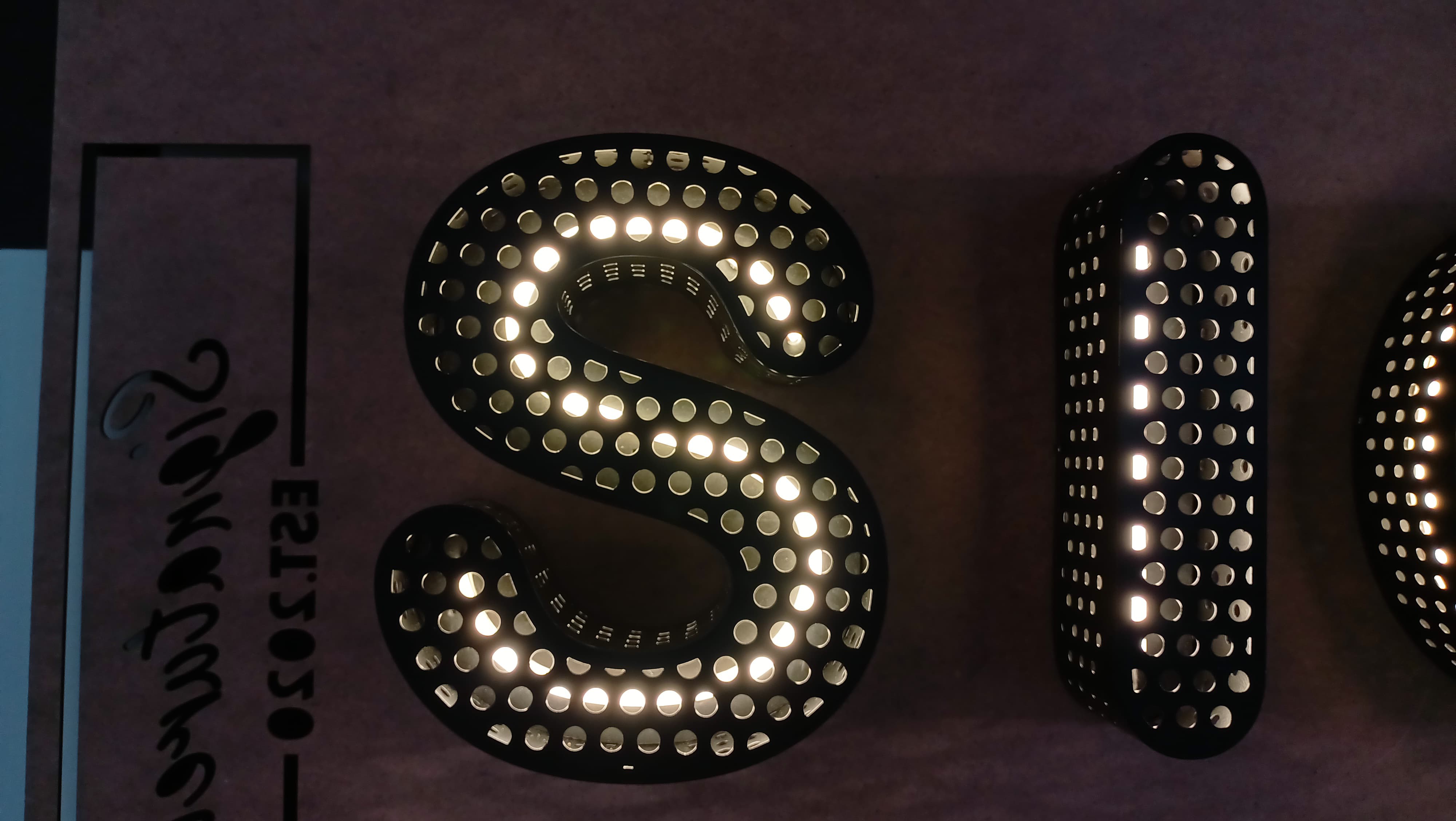 Custom Perforated Metal Neon Sign – Illuminated Stainless Steel Logo, Backlit LED Wall Sign - SIGNATUREL LLC