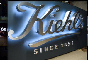 Custom Raceway Mounted Sign - Custom Logo Backlit Stainless Steel Sign - SIGNATUREL LLC