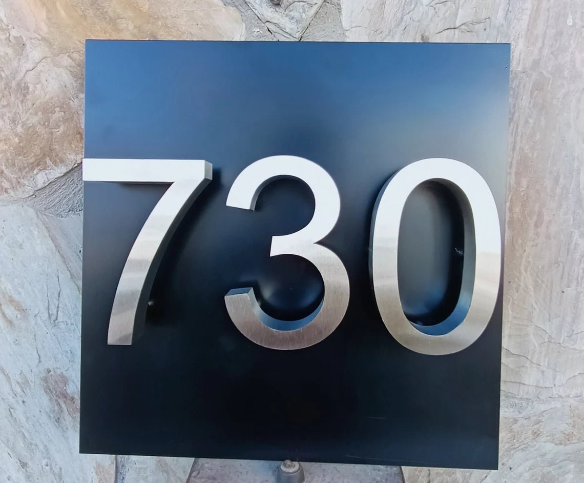 Floating Metal House Numbers – Modern Address Sign - SIGNATUREL LLC